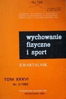 čtvrtletník "Tělesná výchova a sport" Ročník XXXVI č. 3/1992