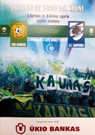 Oficiální program zápasu FBK Kaunas - UC Sampdoria v Poháru UEFA (02.10.2008)