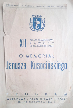 Program 12. mezinárodních atletických závodů o Memoriál Janusze Kusocińského (1966)
