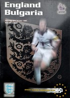 Oficiální program zápasu Anglie - Bulharsko (10.10.1998)
