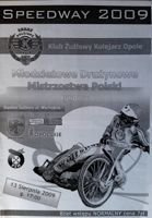 Speedway Junior Polish Teams Championship V Round oficiální program (13.08.2009)