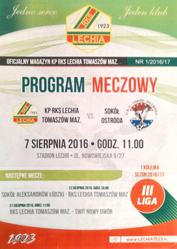 Lechia Tomaszów Mazowiecki - Pelikan Łowicz III liga (29.04.2018) oficiální program