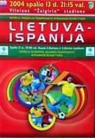 Litva - Španělsko Oficiální program kvalifikačního zápasu na mistrovství světa 2006 (13.10.2004)