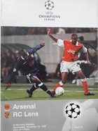 Arsenal FC - RC Lens, oficiální program zápasu Ligy mistrů UEFA (25.11.1998)