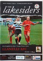 Bala Town - Llanelli AFC Premier League Oficiální program (15.12.2012)