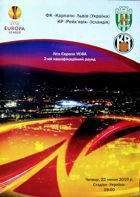Oficiální program zápasu Evropské ligy UEFA FC Karpaty Lvov - KR Reykjavik (22.07.2010)