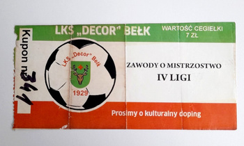 Szczakowianka Jaworzno - GKS Katowice, vstupenka na zápas III. ligy, tribuna pro hosty (sezóna 2006-07)