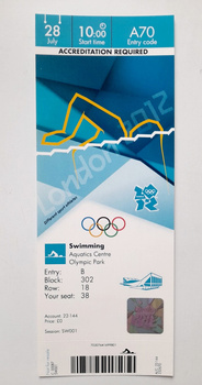 Letní olympijské hry Londýn, oficiální vstupenka pro média (28.7.2012)