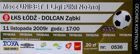 LKS Lodz - Dolcan Zabki I liga (11.11.2009) vstupenka