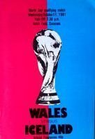 Program kvalifikačního zápasu na mistrovství světa ve fotbale Wales - Island (14.10.1981)