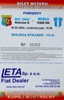 MKS Odra Wodzislaw Slaski - Wisla Plock I liga ticket (30.05.2004)