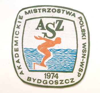 Záplata z polského akademického mistrovství vysokých pedagogických škol v plavání (Bydgoszcz 1974)
