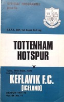 Tottenham Hotspur FC - IBK Keflavik, oficiální program zápasu Poháru UEFA (28.9.1971)