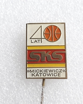 odznak basketbalového klubu SKS Mickiewicz Katowice 40 let (lak)