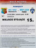 MKS Odra Wodzislaw Slaski - Lech Poznaň Idea Ekstraklasa (25.09.2004) ticket