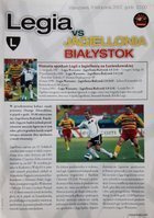 Legia Warszawa - Jagiellonia Białystok Orange Ekstraklasa oficiální program (09.11.2007)