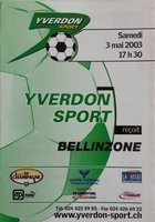Yverdon-Sport - Grashopper Zurych Cup of Switzerland oficiální program (17.02.2002)