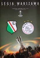 Program zápasu Legia Varšava - AFC Ajax v Evropské lize UEFA (16.02.2017)
