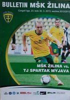 MSK Žilina - Spartak Myjava Corgoň liga oficiální program (30.03.2013)