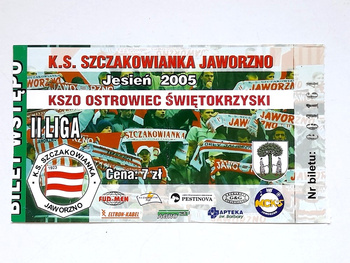 Szczakowianka Jaworzno - GKS Katowice, vstupenka na zápas III. ligy, tribuna pro hosty (sezóna 2006-07)