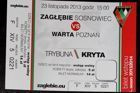 Zaglebie Sosnowiec - Warta Poznaň II Liga vstupenka na zápas (23.11.2013)