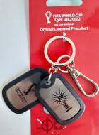 Přívěšek na klíče FIFA World Cup Qatar 2022 2.5D s trofejí a emblémem (oficiální licencovaný produkt)
