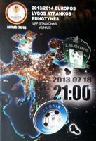 Program zápasu Evropské ligy UEFA Zalgiris Wilno - FC Pyunik (18.07.2013)