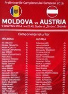 Program kvalifikačního utkání na EURO 2016 Moldavsko - Rakousko (09.10.2014)