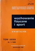 čtvrtletník "Tělesná výchova a sport" Ročník XXXIX č. 1/1995