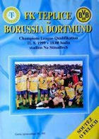 Oficiální program zápasu FK Teplice - Borussia Dortmund v kvalifikaci o Ligu mistrů (11.08.1999)