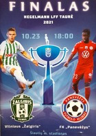 Oficiální program finále poháru Zalgiris Vilnius - FK Paneveżys Litva (23.10.2021)