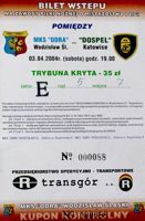 MKS Odra Wodzislaw Slaski - GKS Dospel Katowice I liga (03.04.2004) ticket
