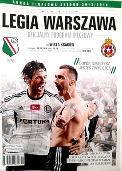 Legia Varšava - Wisla Krakov, T-Mobile Ekstraklasa (9.5.2014) oficiální program zápasu
