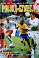 Oficiální program kvalifikačního zápasu Polsko - Švédsko Euro 2004 (10.09.2003)
