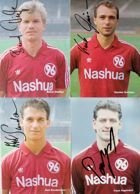 Sada 4 fotografií Hannover 96 1989 s originálními autogramy