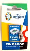 Odznak hostitelského města Hamburk s 2D miniaturou trofeje UEFA Euro 2024 Německo - odznak (oficiální licencovaný produkt)