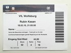 VfL Wolfsburg - Rubin Kazaň UEFA Europa League zápas oficiální vstupenka (18.3.2010)