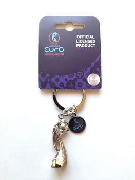 Dámská trofej Euro 2025 Švýcarsko 3D a přívěsek na klíče s logem (oficiální licencovaný produkt)
