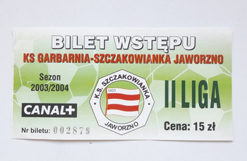 Szczakowianka Jaworzno - GKS Katowice, vstupenka na zápas III. ligy, tribuna pro hosty (sezóna 2006-07)