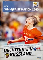 Lichtenštejnsko - Rusko, oficiální program zápasu mistrovství světa ve fotbale (1.4.2009)