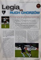 Legia Warszawa - Ruch Chorzów Orange Ekstraklasa oficiální program (04.11.2007)