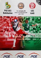 PGE GKS Belchatow - LKS Lodz Orange Ekstraklasa oficiální program (26.10.2007)
