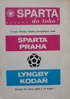 Sparta Praha - Lyngby BK Pohár mistrů oficiální program (24.10.1984)