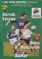 Górnik Łęczna - Odra Wodzisław Śląski I liga oficiální program (28.08.2004)
