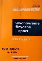 čtvrtletník "Tělesná výchova a sport". Ročník XXXVIII č. 4/1994