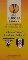 Vetra Vilnius - Fulham FC Evropská liga oficiální program 30.06.2009