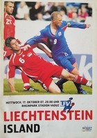 Program zápasu Lichtenštejnsko - Island (kvalifikace na Euro 2008, 17.10.2007)