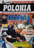Program Polonia Warszawa - Odra Wodzisław Śląski Ligový pohár (05.04.2000)