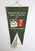 Mistrovství Polska středních škol 1971. pennant k 50. výročí Akademického sportovního klubu Gdaňsk