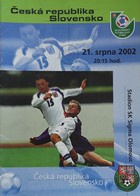 Česko - Slovensko - přátelské utkání (21.08.2002) Oficiální program